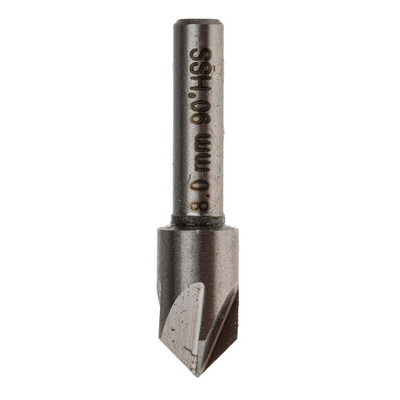 RS PRO HSS Drill Bit, 8mm Head, 5 Flute(s), 90°, 1 Piece(s)