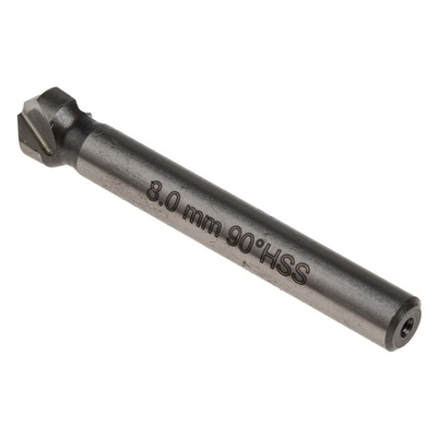 RS PRO HSS Drill Bit, 8mm Head, 3 Flute(s), 90°, 1 Piece(s)