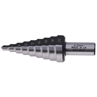 RS PRO HSS Step Drill Bit 4mm x 20mm