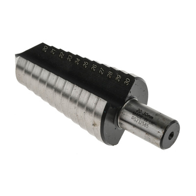 RS PRO 3-Piece Step Drill Bit Set for Metal, 30mm Max, 4mm Min, HSS Bits