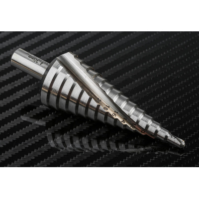 RS PRO 3-Piece Step Drill Bit Set for Metal, 30mm Max, 4mm Min, HSS Bits