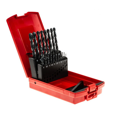 Dormer 19-Piece Twist Drill Bit Set for Multi-Material, 10mm Max, 1mm Min, HSS Bits