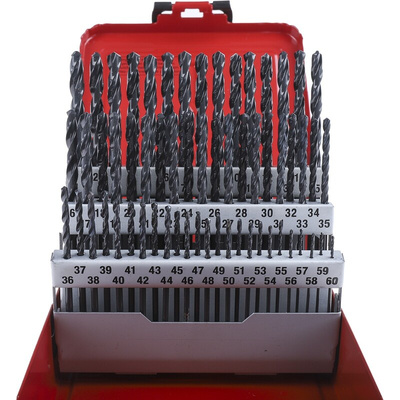 Dormer 60-Piece Twist Drill Bit Set for Metal, 60mm Max, 1 Min, HSS Bits
