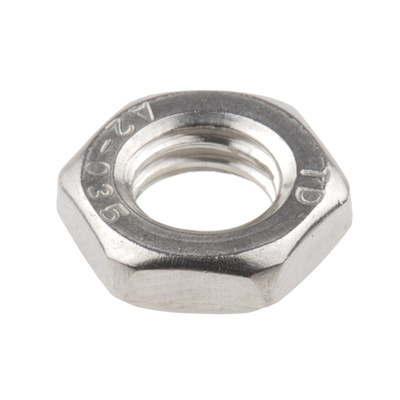 RS PRO Stainless Steel Half Hex Nut, Plain, M8