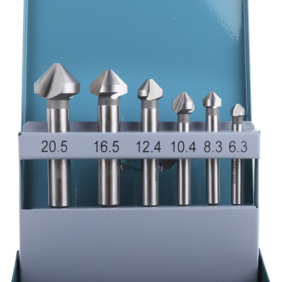 Makita Countersink Drill Bit Set, 6.3 mm, 8.3 mm, 10.4 mm, 12.4 mm, 16.5 mm, 20.5 mm Head, 6 Piece(s)