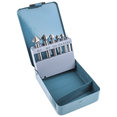 Makita Countersink Drill Bit Set, 6.3 mm, 8.3 mm, 10.4 mm, 12.4 mm, 16.5 mm, 20.5 mm Head, 6 Piece(s)