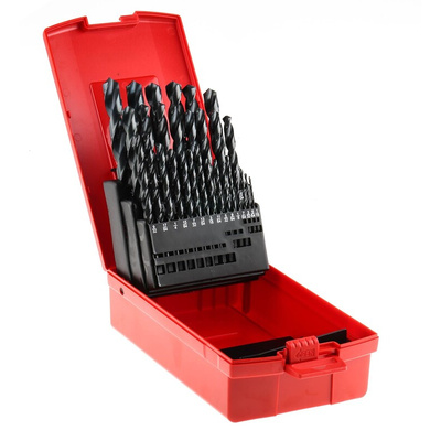 Dormer 29-Piece Twist Drill Bit Set for Multi-Material, 1/2in Max, 1/16in Min, HSS Bits
