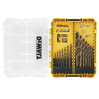 DeWALT 21-Piece Twist Drill Bit Set for Multi-Material, 12mm Max, 1mm Min, HSS-G Bits