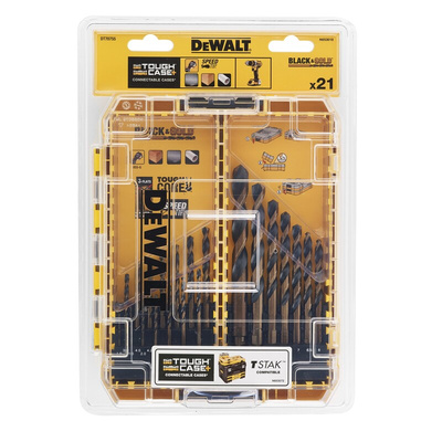 DeWALT 21-Piece Twist Drill Bit Set for Multi-Material, 12mm Max, 1mm Min, HSS-G Bits