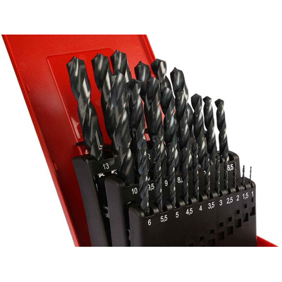 Dormer 25-Piece Twist Drill Bit Set for Multi-Material, 13mm Max, 1mm Min, HSS Bits