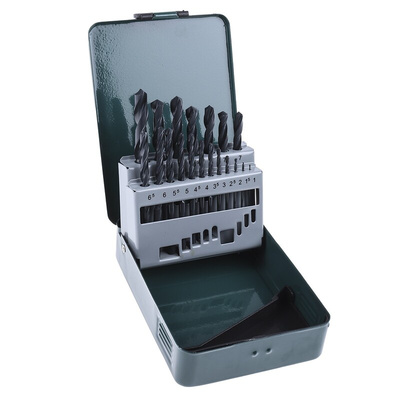Bosch 19-Piece Twist Drill Bit Set for Metal, 10mm Max, 1mm Min, HSS-R Bits
