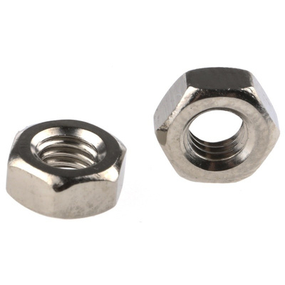 RS PRO Brass Hex Nut, Nickel Plated, M3.5
