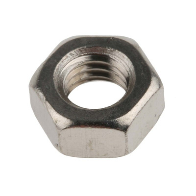 RS PRO Brass Hex Nut, Nickel Plated, M6