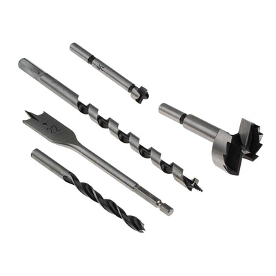 RS PRO 35-Piece Hole Saw Set Set for Wood, 2.125in Max, 3/8in Min, HSS Bits