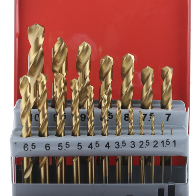 RS PRO 19-Piece Twist Drill Bit Set for Metal, 10mm Max, 1mm Min, HSS Bits