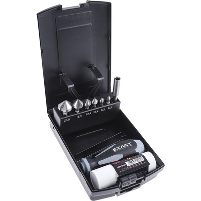 EXACT HSS Countersink Drill Bit Set, 20.5mm Head, 3 Flute(s), 90°, 9 Piece(s)