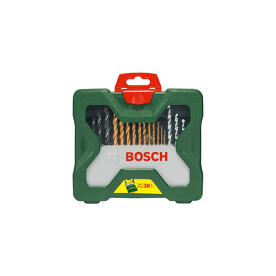 Bosch 30-Piece Twist Drill Bit Set for Multi-Material, 8mm Max, 1.5mm Min, HSS Bits