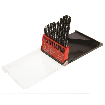RS PRO 13-Piece Twist Drill Bit Set for Metal, 6.5mm Max, 1mm Min, HSS Bits