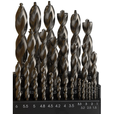 DeWALT 29-Piece Twist Drill Bit Set for Metal, 13mm Max, 1mm Min, HSS-Co Bits