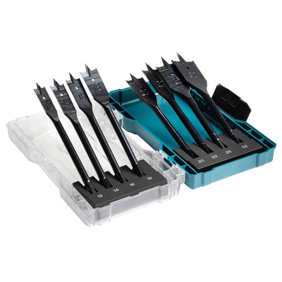 Makita 8-Piece Flat Wood Drill Bit Set for Wood, 32mm Max, 12mm Min