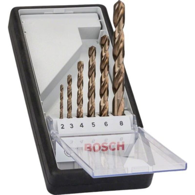 Bosch 25-Piece Twist Drill Bit Set for Metal, 13mm Max, 1mm Min, HSS-Co Bits