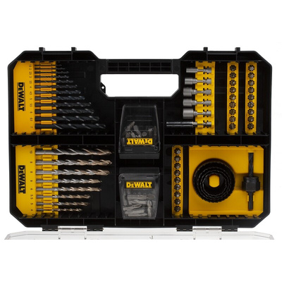 DeWALT 100-Piece Twist Drill Bit Set for Multi-Material, 10mm Max, 1.5 Min, HSS Bits