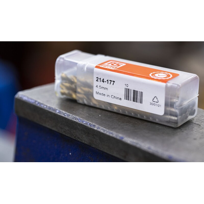 RS PRO HSS Twist Drill Bit, 4.5mm Diameter, 80 mm Overall