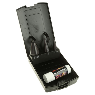 EXACT 4-Piece Cone Cutter Set for Metal, 30.5mm Max, 3mm Min, HSS Bits