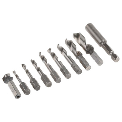 EXACT 11-Piece Twist Drill Bit Set for Metal, 10mm Max, 3mm Min, HSS Bits