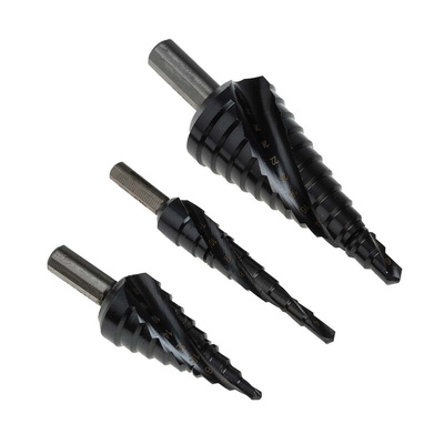 EXACT 3-Piece Step Drill Bit Set for Metal, 30mm Max, 4mm Min, HSS Bits