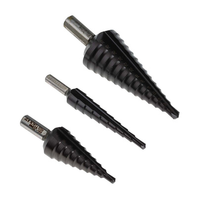 EXACT 3-Piece Step Drill Bit Set for Metal, 30mm Max, 4mm Min, HSS Bits