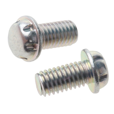 Zinc Plated Flange Button Steel Tamper Proof Security Screw, M3 x 6mm