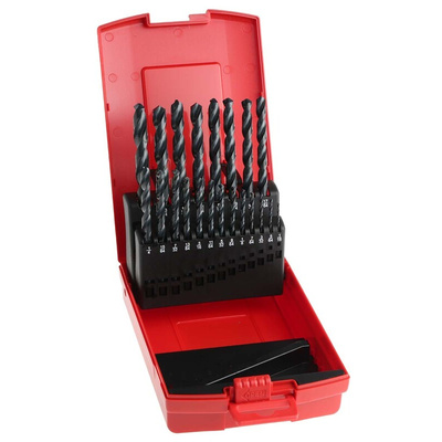Dormer 21-Piece Twist Drill Bit Set for Multi-Material, 3/8in Max, 1/16in Min, HSS Bits