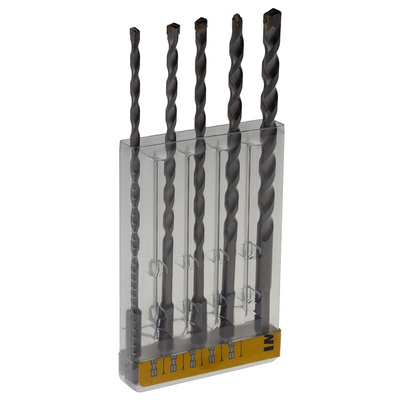 DeWALT 5-Piece Twist Drill Bit Set for Masonry, Multi-Material, 8mm Max, 4mm Min, Carbide Bits