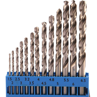 CK 13-Piece Twist Drill Bit Set for Multi-Material, 6.5mm Max, 1.5mm Min, HSS Bits