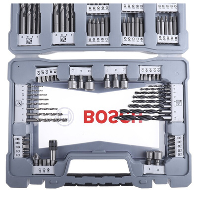Bosch 105-Piece Twist Drill Bit Set for Masonry, 20mm Max, 2mm Min, HSS-G Bits