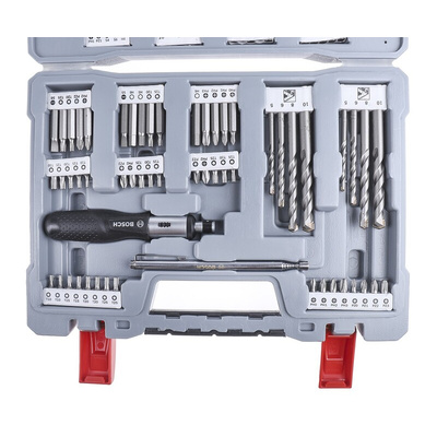 Bosch 105-Piece Twist Drill Bit Set for Masonry, 20mm Max, 2mm Min, HSS-G Bits