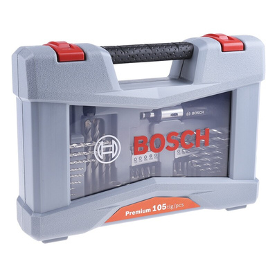 Bosch 105-Piece Twist Drill Bit Set for Masonry, 20mm Max, 2mm Min, HSS-G Bits