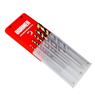 Dormer 5-Piece Twist Drill Bit Set for Multi-Material, 10mm Max, 4mm Min, HSS Bits