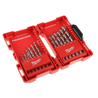 Milwaukee 19-Piece Twist Drill Bit Set for Multi-Material, 10mm Max, 1mm Min, Metal Bits