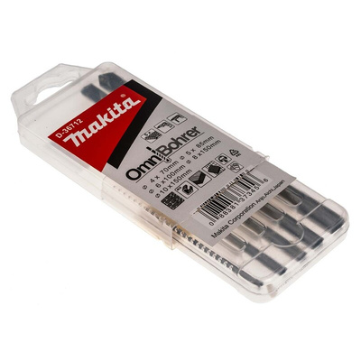 Makita 5-Piece Twist Drill Bit Set for Multi-Material, 10mm Max, 4mm Min, Tungsten Carbide Tipped Bits