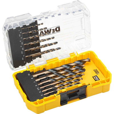 DeWALT 19-Piece Twist Drill Bit Set for Multi-Material, 10mm Max, 1mm Min, HSS-G Bits