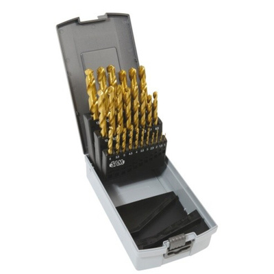 SAM 25-Piece Twist Drill Bit Set for Metal, 13mm Max, 1mm Min