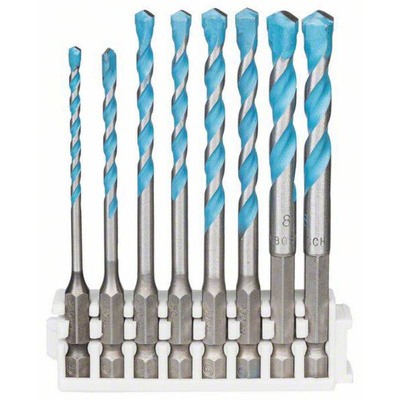 Bosch 8-Piece Masonry Drill Bit Set for Masonry, 8mm Max, 3mm Min, Tungsten Carbide Tipped Bits