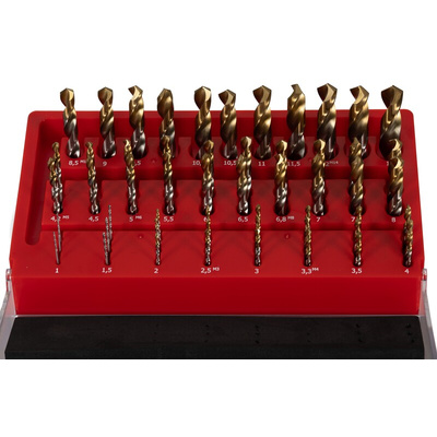 Dormer 55-Piece Jobber Drill Set for Multi-Material, 13mm Max, 1mm Min, High Speed Steel Bits