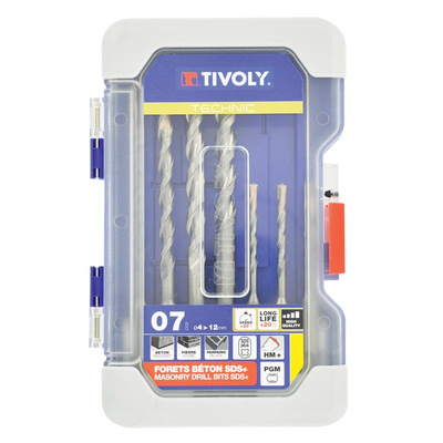 Tivoly 7-Piece Centre Drill Bit Set, 12mm Max, 4mm Min