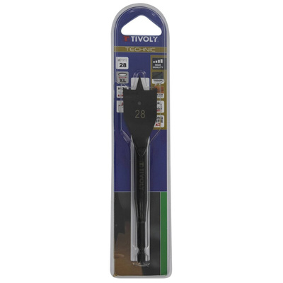 Tivoly 1-Piece Flat Wood Drill Bit Set for Wood, 28mm Max, 28mm Min, HCS Bits