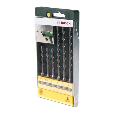 Bosch 6-Piece SDS Drill Bit Set for Masonry, 8mm Max, 5mm Min, Carbide Bits