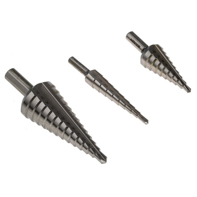 EXACT 3-Piece Step Drill Bit Set for Metal, 30mm Max, 4mm Min, HSS Bits
