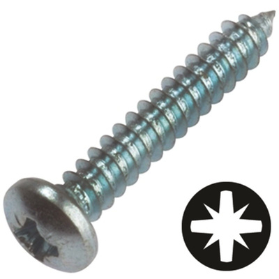 RS PRO Plain Stainless Steel Countersunk Head Self Tapping Screw, N°6 x 1/2in Long 13mm Long